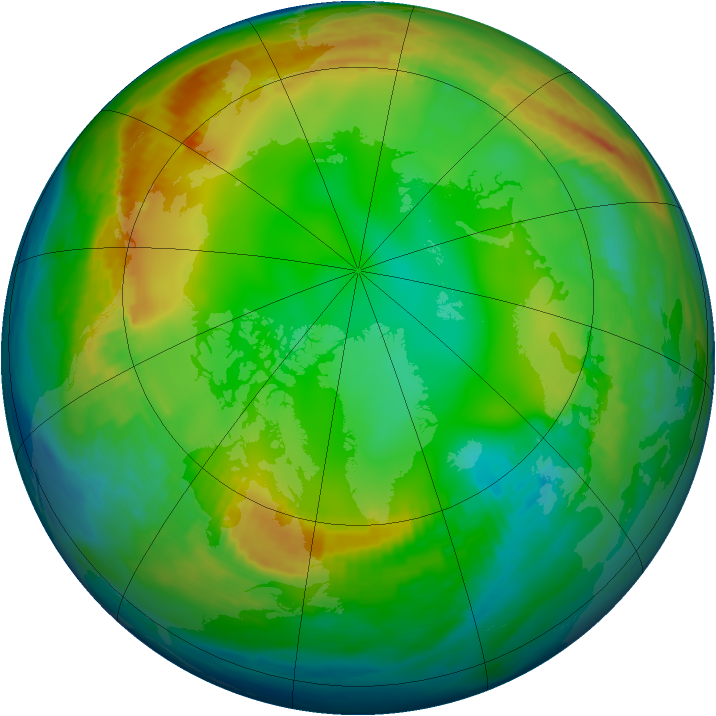 Arctic ozone map for 08 January 1983